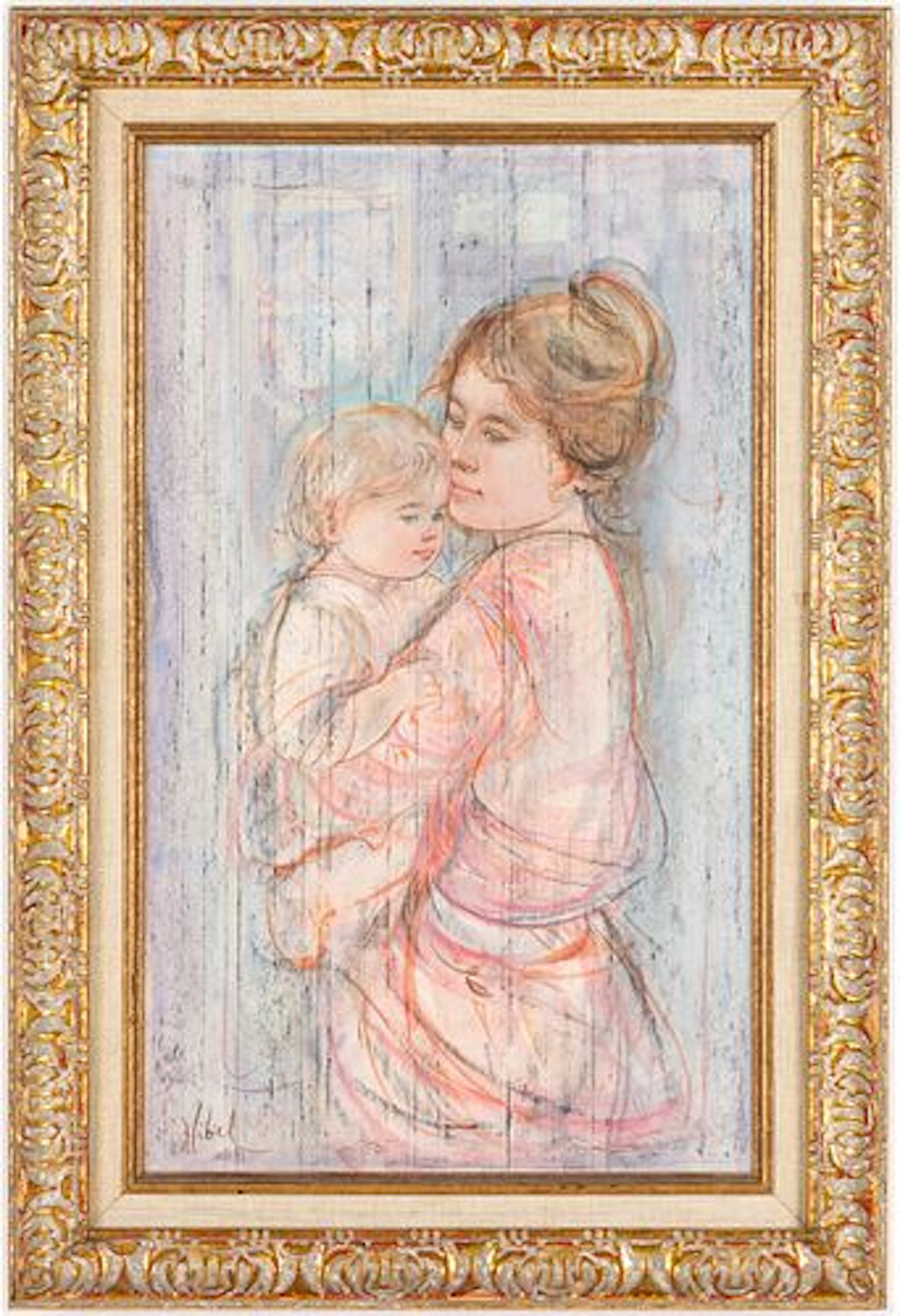 Edna Hibel (MA/FL, 1917-2014) Mother with Child, Oil