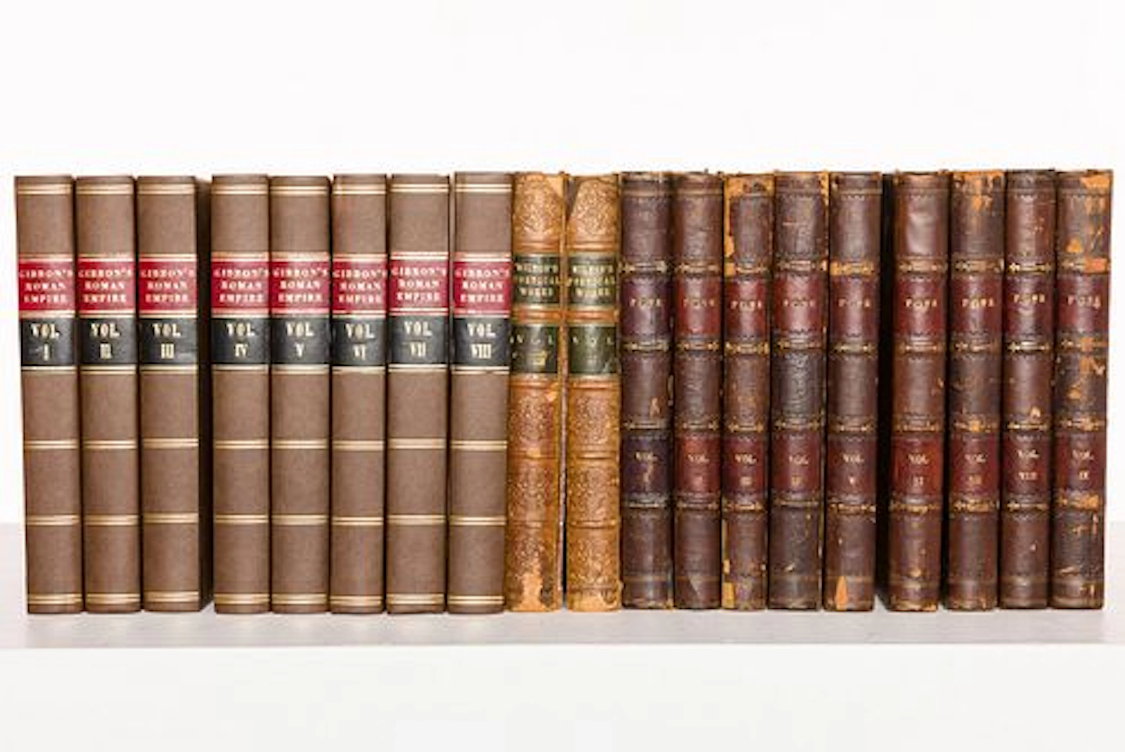 Group of Leather Bound Books, 19 Vols
