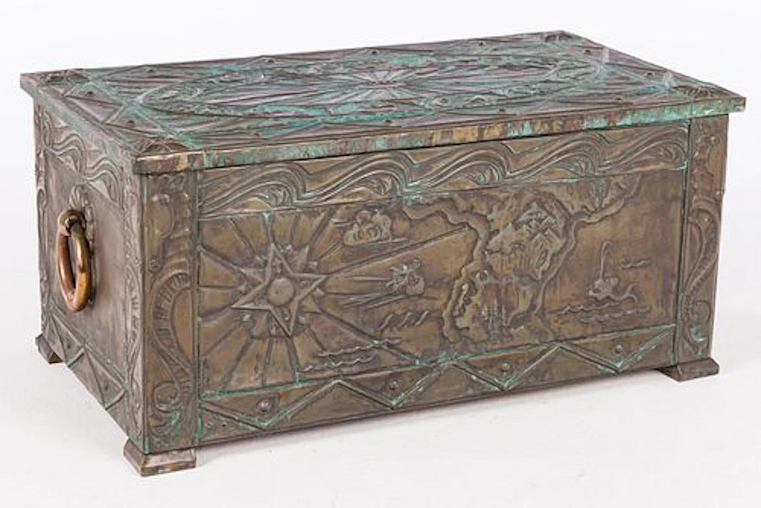 Repousse Copper Zodiac Chest