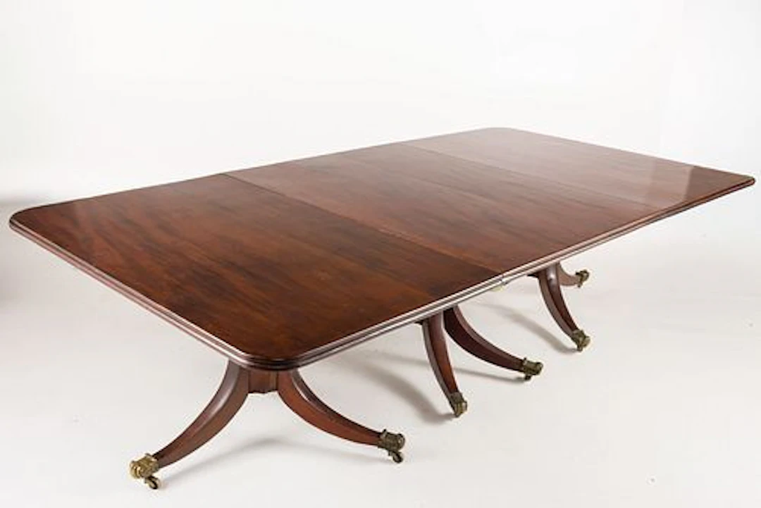 Victorian 3 Pedestal Mahogany Dining Table