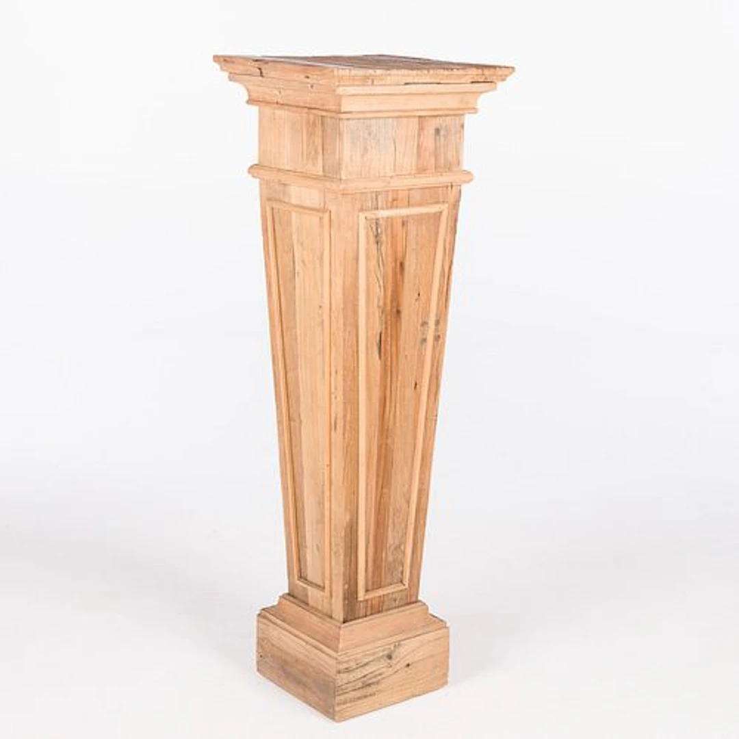 Square Tapering Wood Pedestal