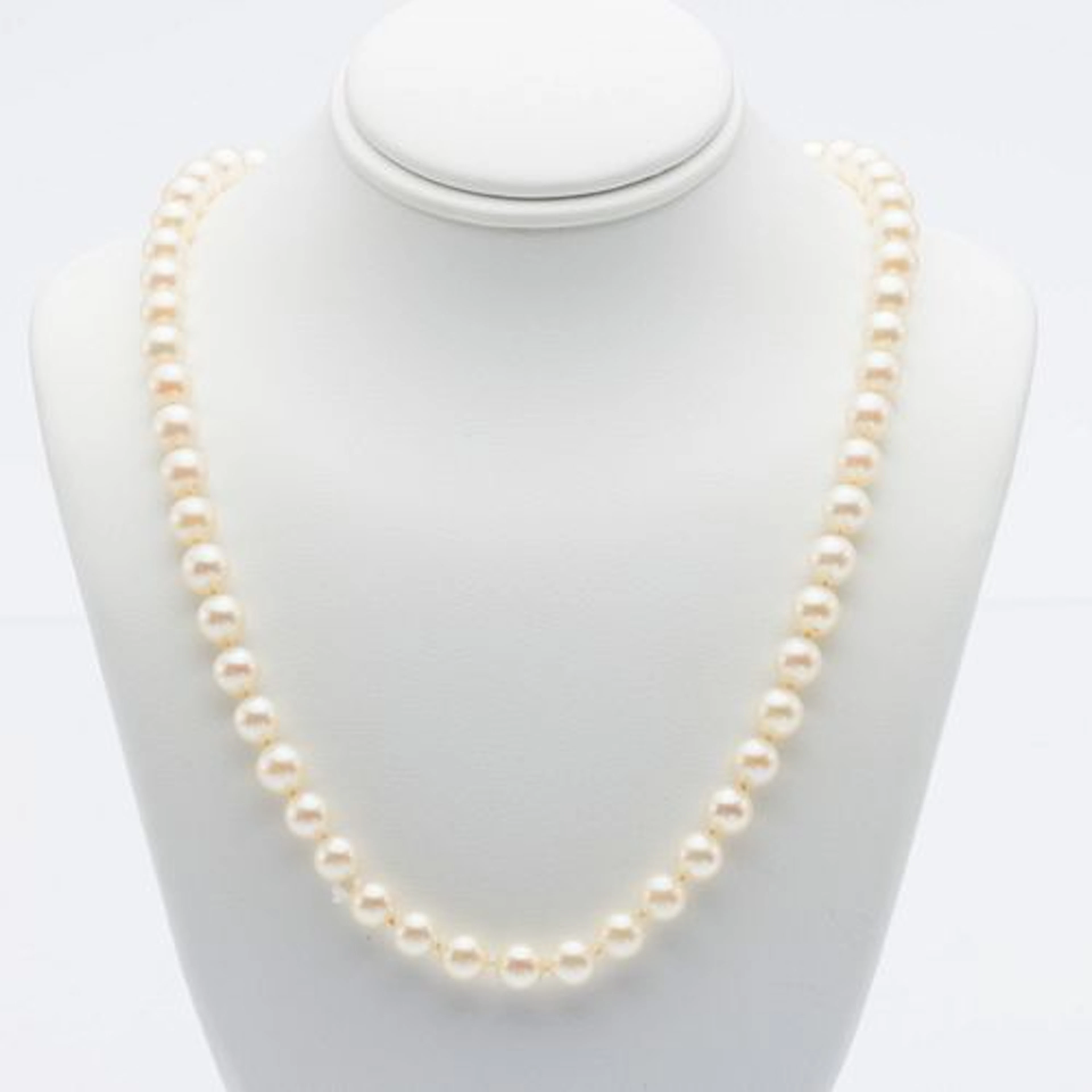 Cultured Pearl Necklace with Silver Clasp