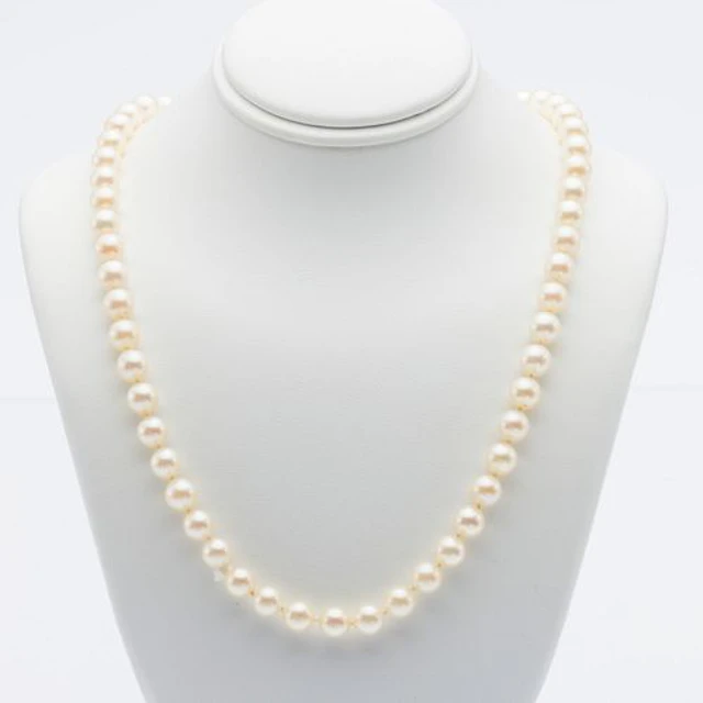 Cultured Pearl Necklace with Silver Clasp