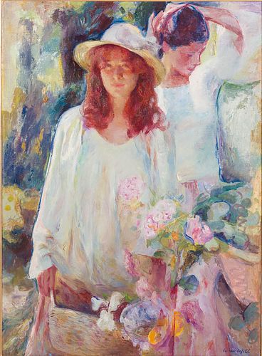 Beltran Bofill (1934-2009) Dos Figuras Y Flores, O/C