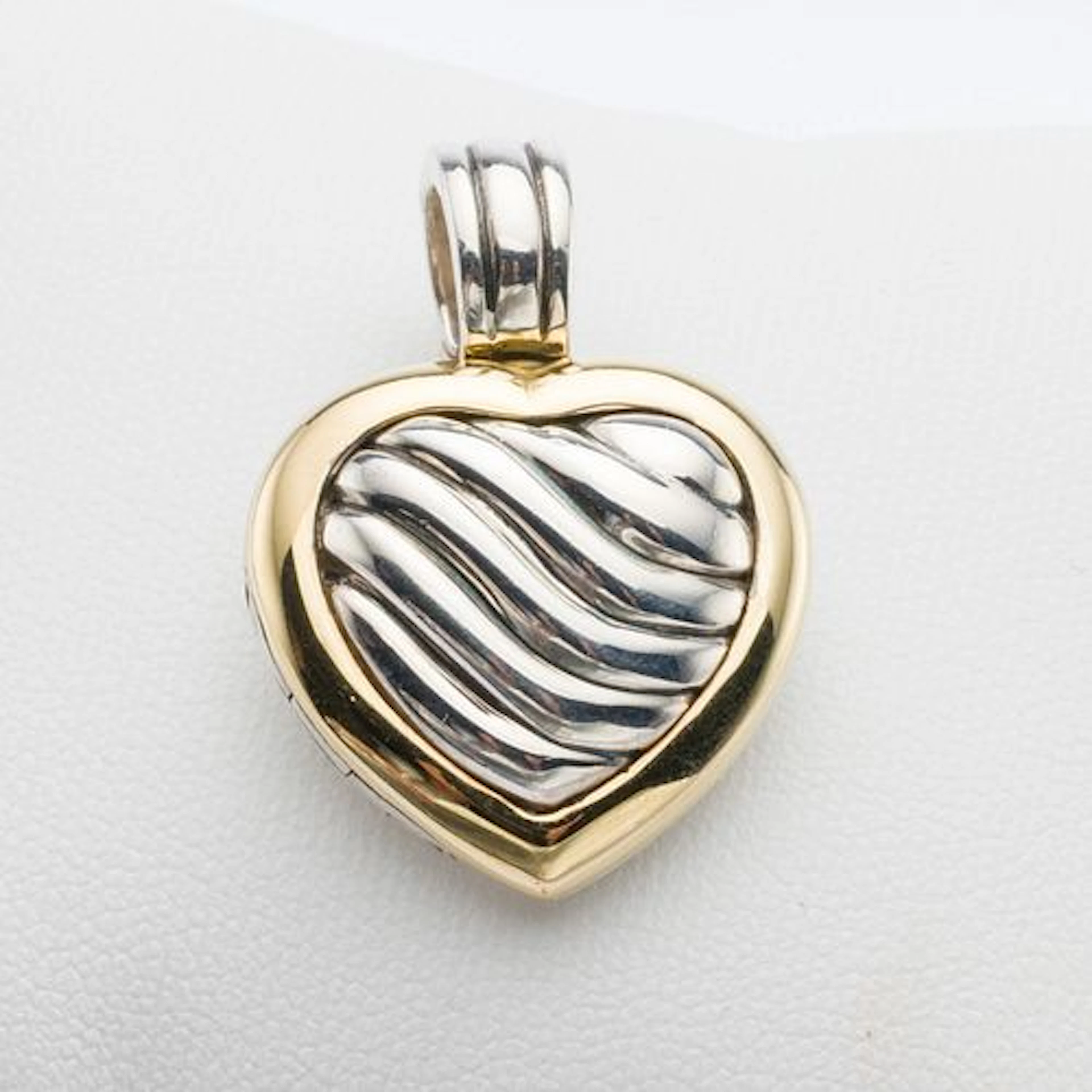 David Yurman Sterling & 18K Gold Cable Heart Locket