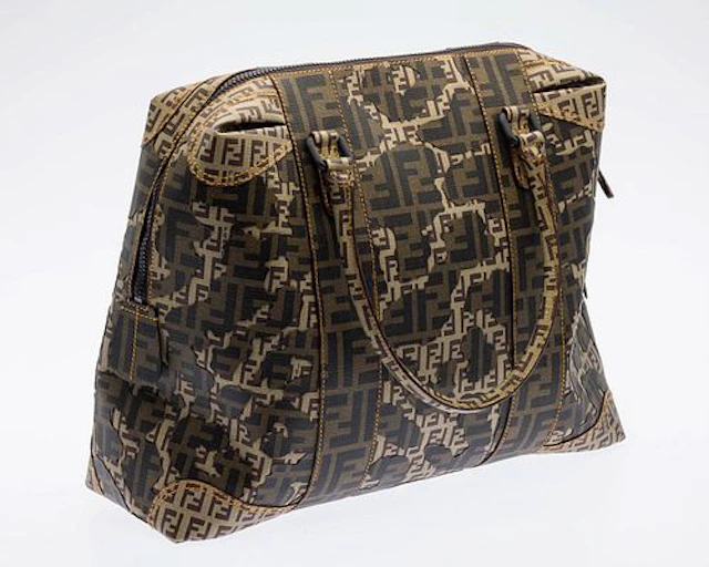 Fendi B Mix Baulotto Zucca Camo Camouflage Tote