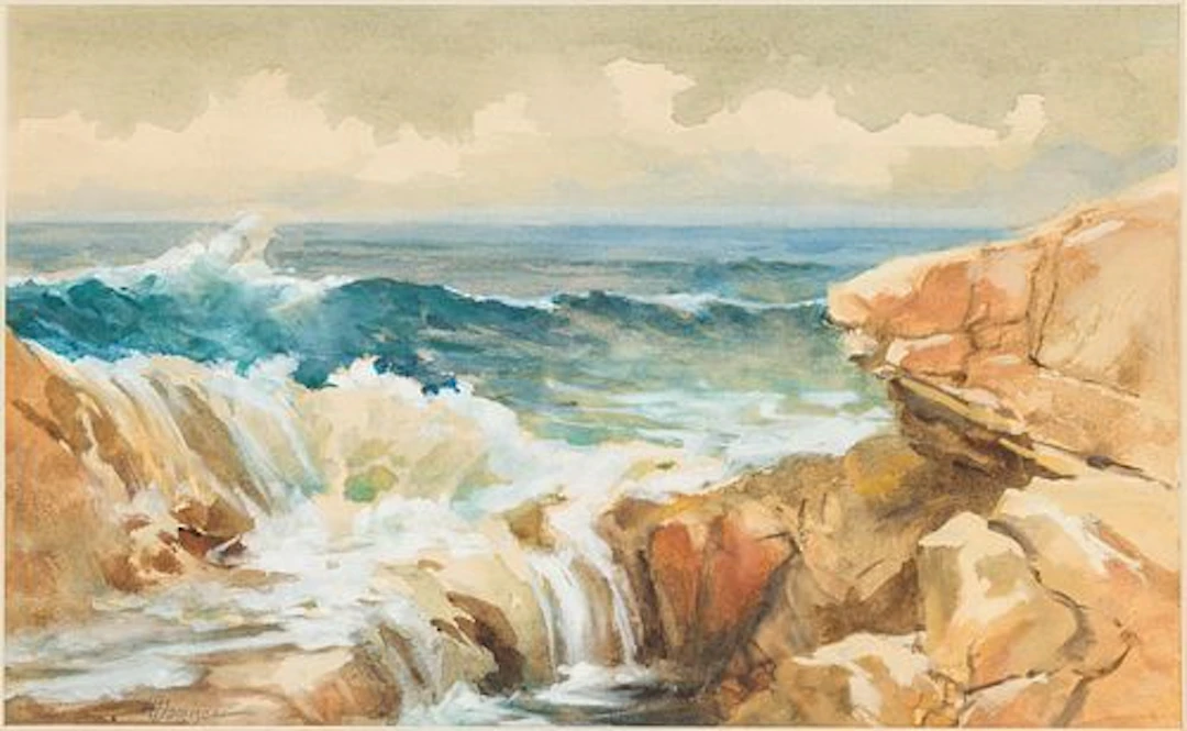 H. Jamison, Seascape, Watercolor on Paper