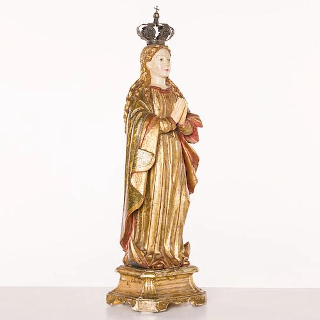 Giltwood Santos Figure on Stand