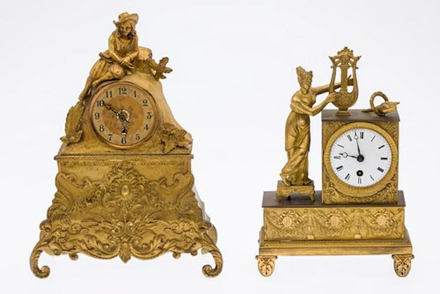 Two Gilt Metal Mantle Clocks, 19th Century