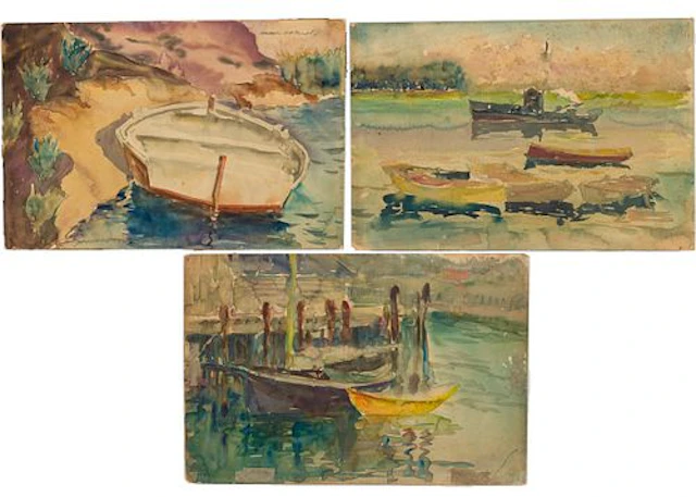 Christopher P.H. Murphy, 3 Watercolors of Boats