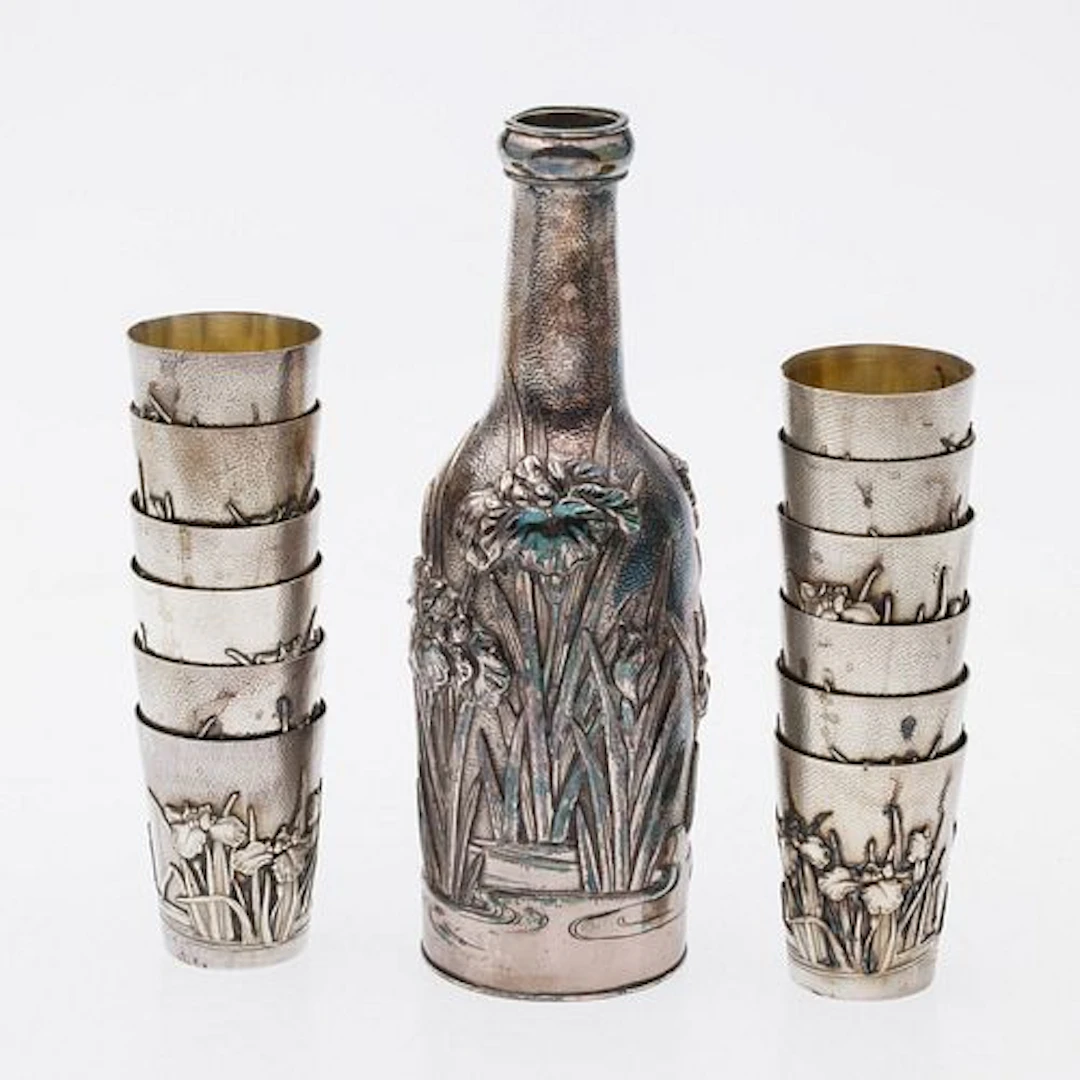 Arthur & Bond Yokohama Strling Sake Bottle & Glasses