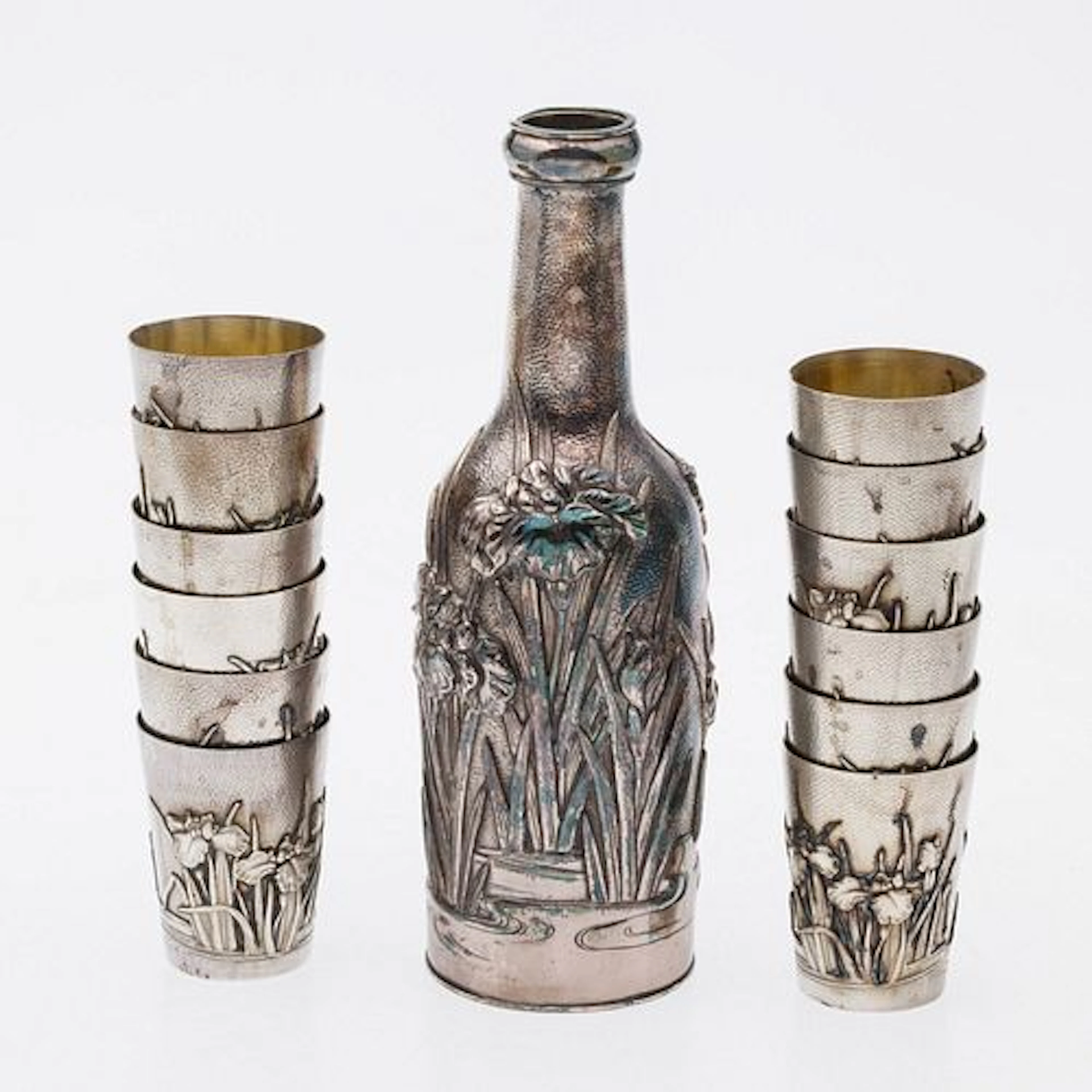 Arthur & Bond Yokohama Strling Sake Bottle & Glasses