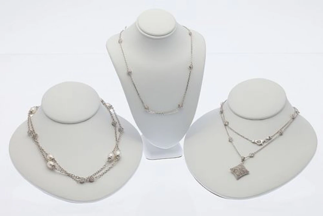 Sterling Silver, Pearl and CZ Jewelry, 3 pcs.