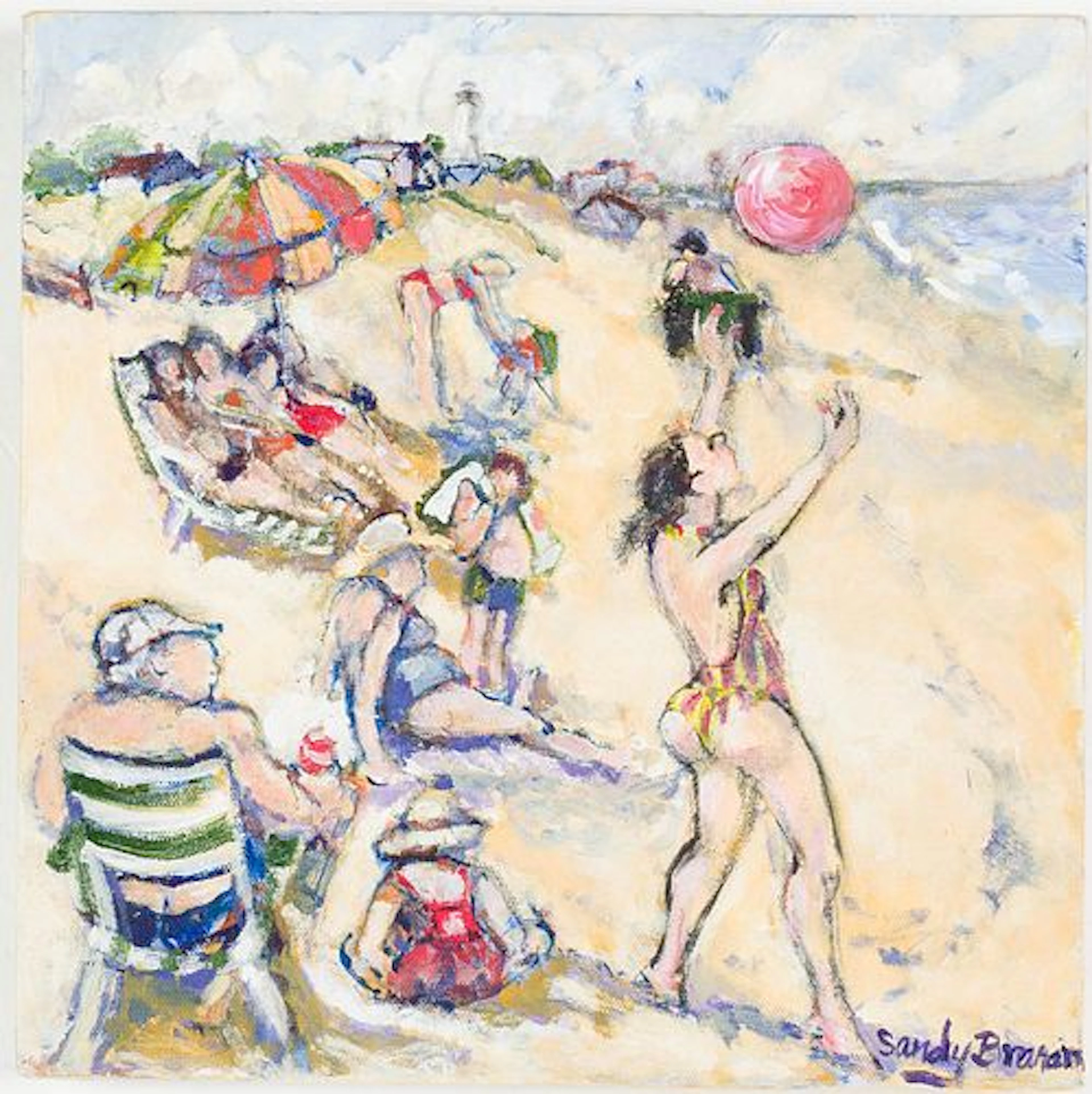 Sandy Branam (GA, 20th/21st C), Beach Scene, O/C