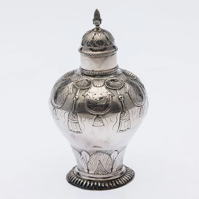 Dutch Silver Tea Caddy, 18th C