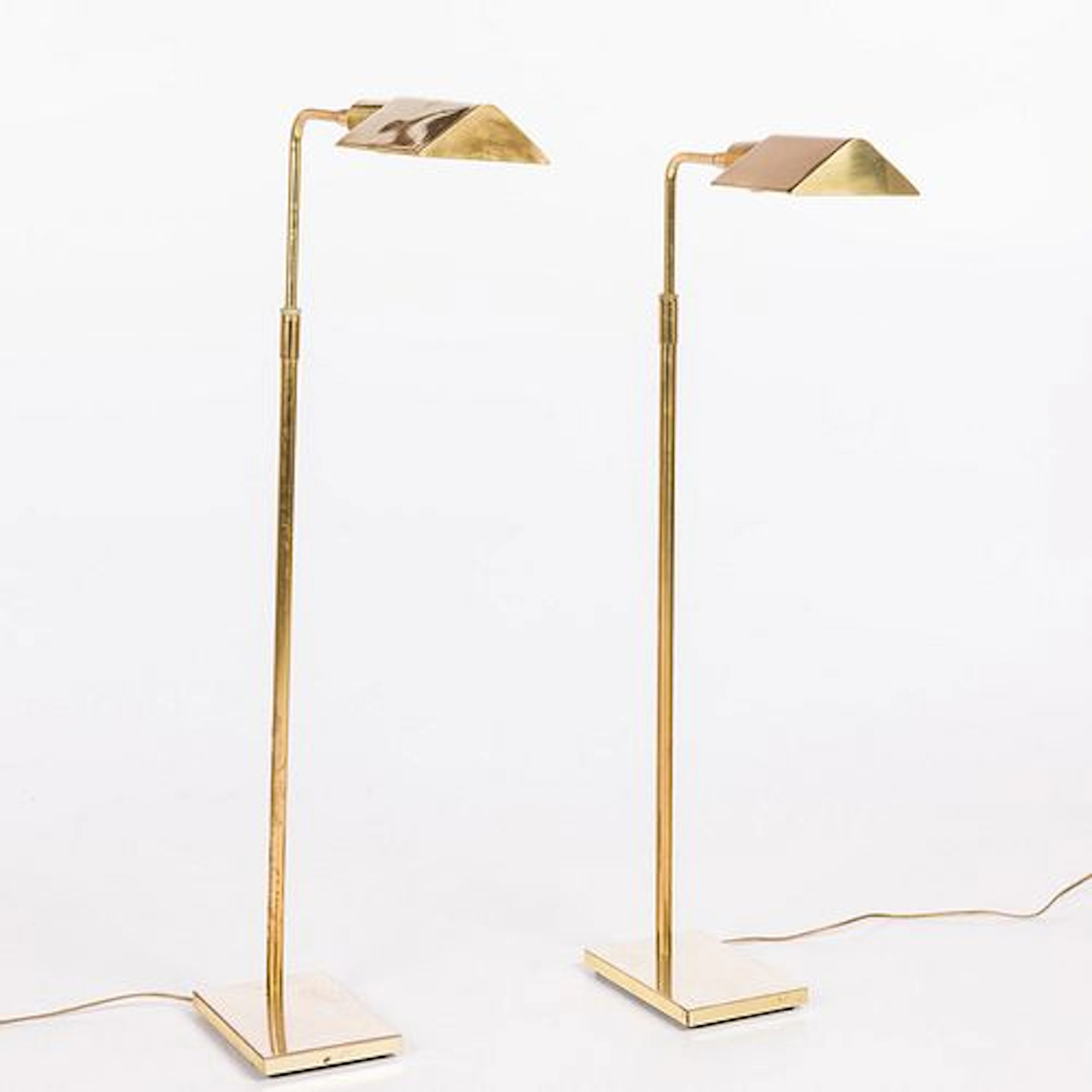 Pair of Brass Adjustable Floor Lamps