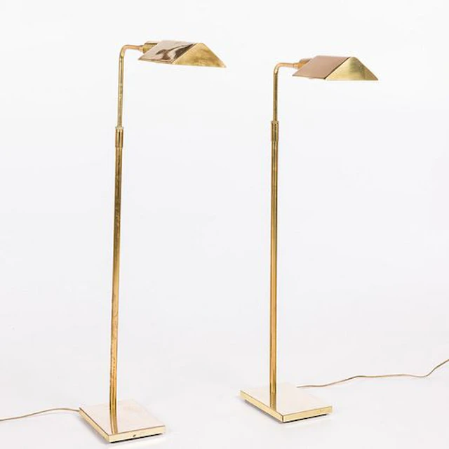Pair of Brass Adjustable Floor Lamps