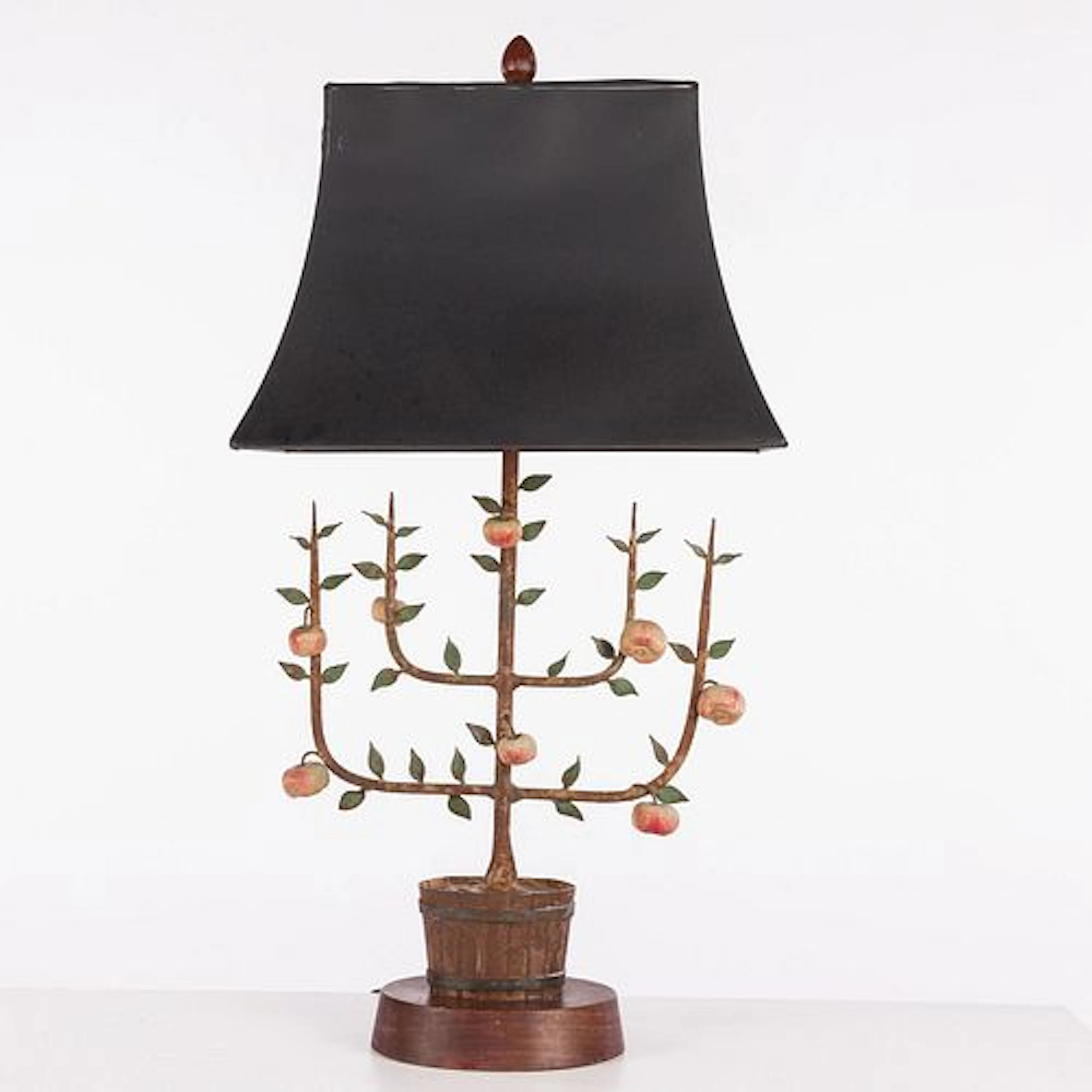 Vintage Tole and Metal Tree-Form Lamp