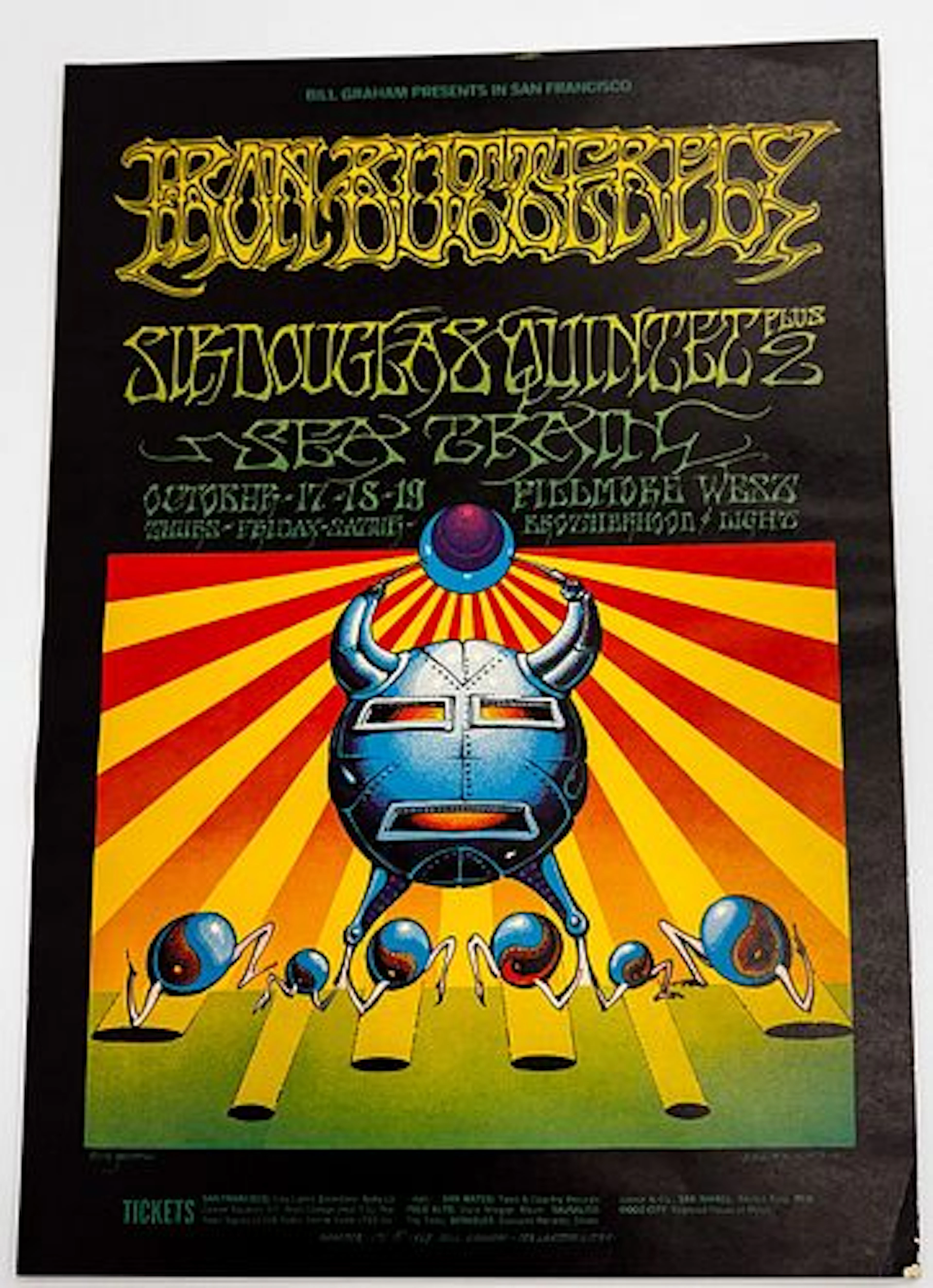 Iron Butterfly 1968 Fillmore West Concert Poster