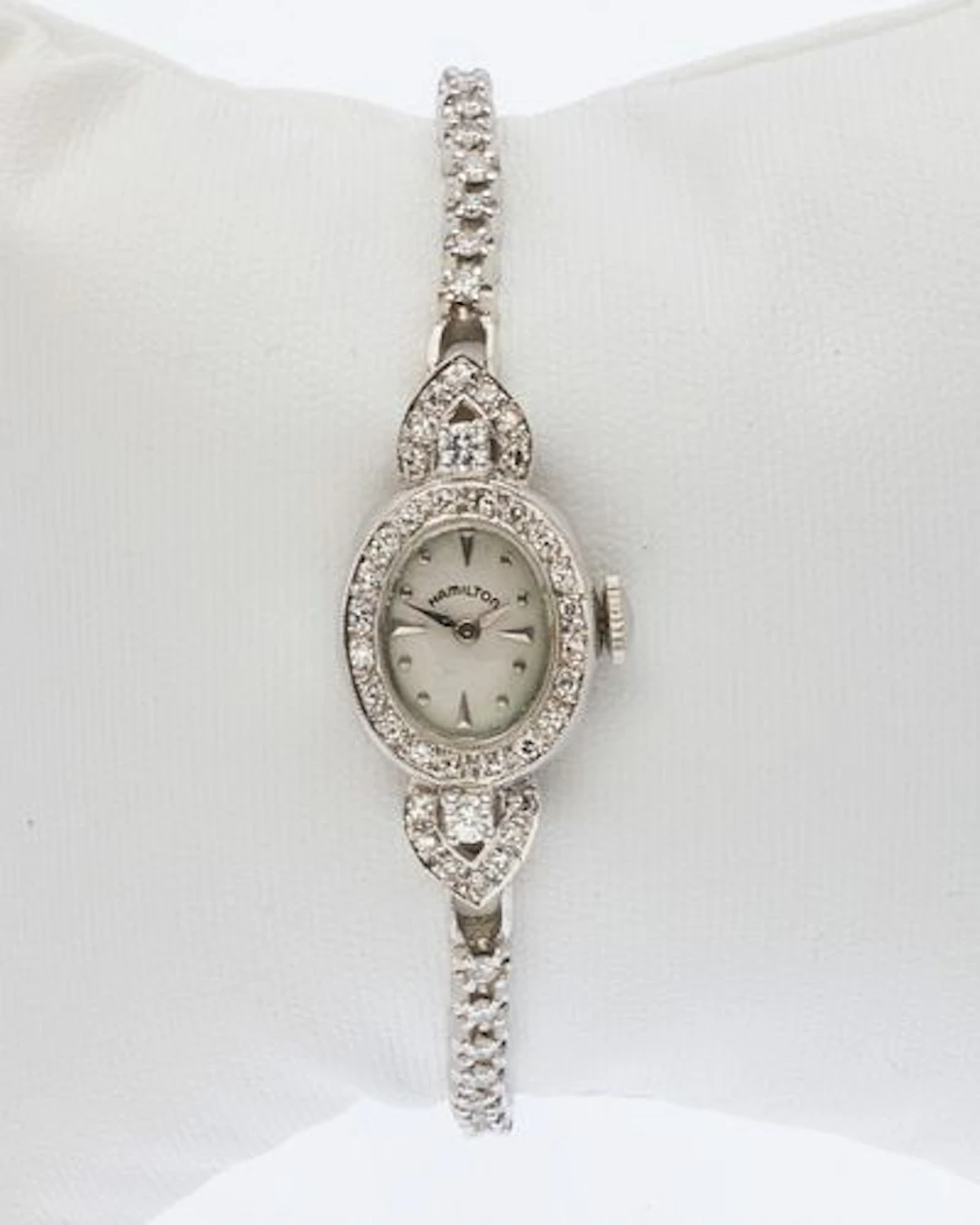 Hamilton 14K White Gold and Diamond Ladies Watch