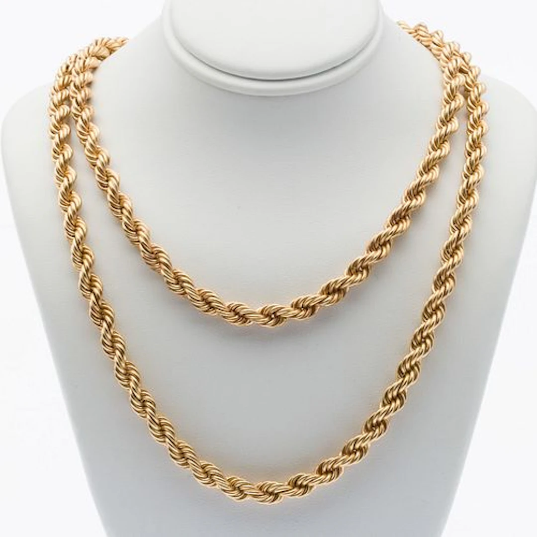 14K Twisted Rope Chain, 35 in.