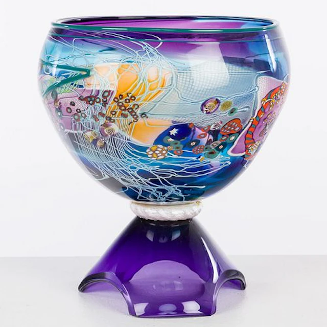 Wes Hunting (b. 1958), Art Glass Footed Vase