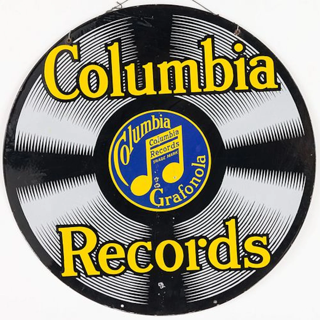 Columbia Records Porcelain Double Sided Sign