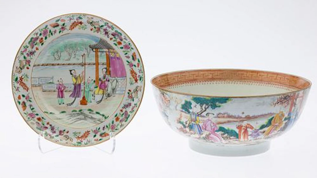 Chinese Export Bowl and Soup Bowl, 19th Century