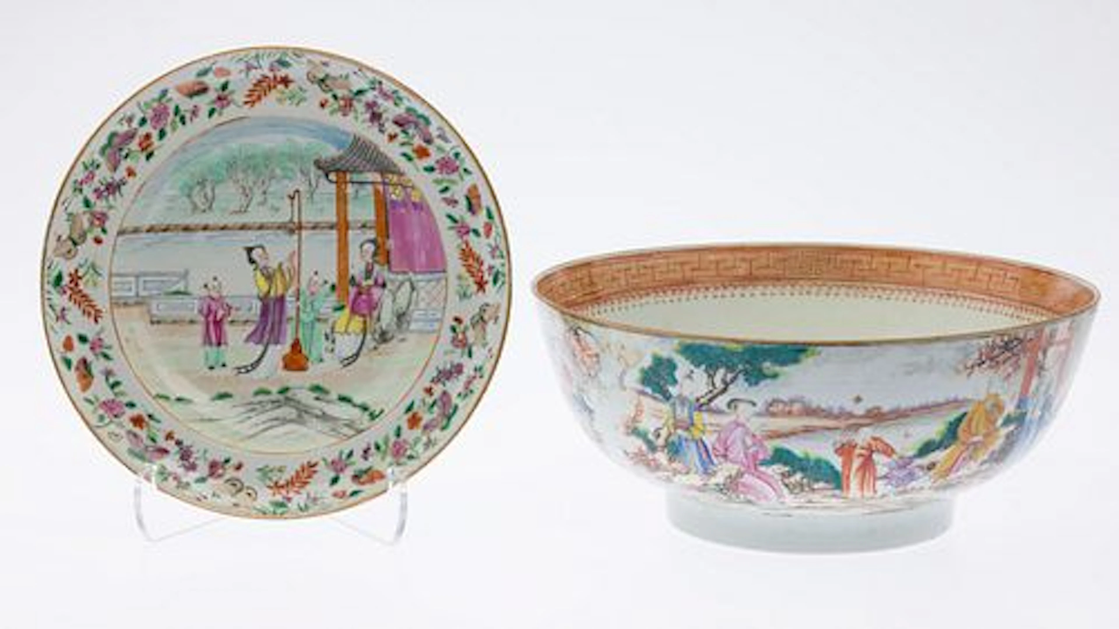 Chinese Export Bowl and Soup Bowl, 19th Century
