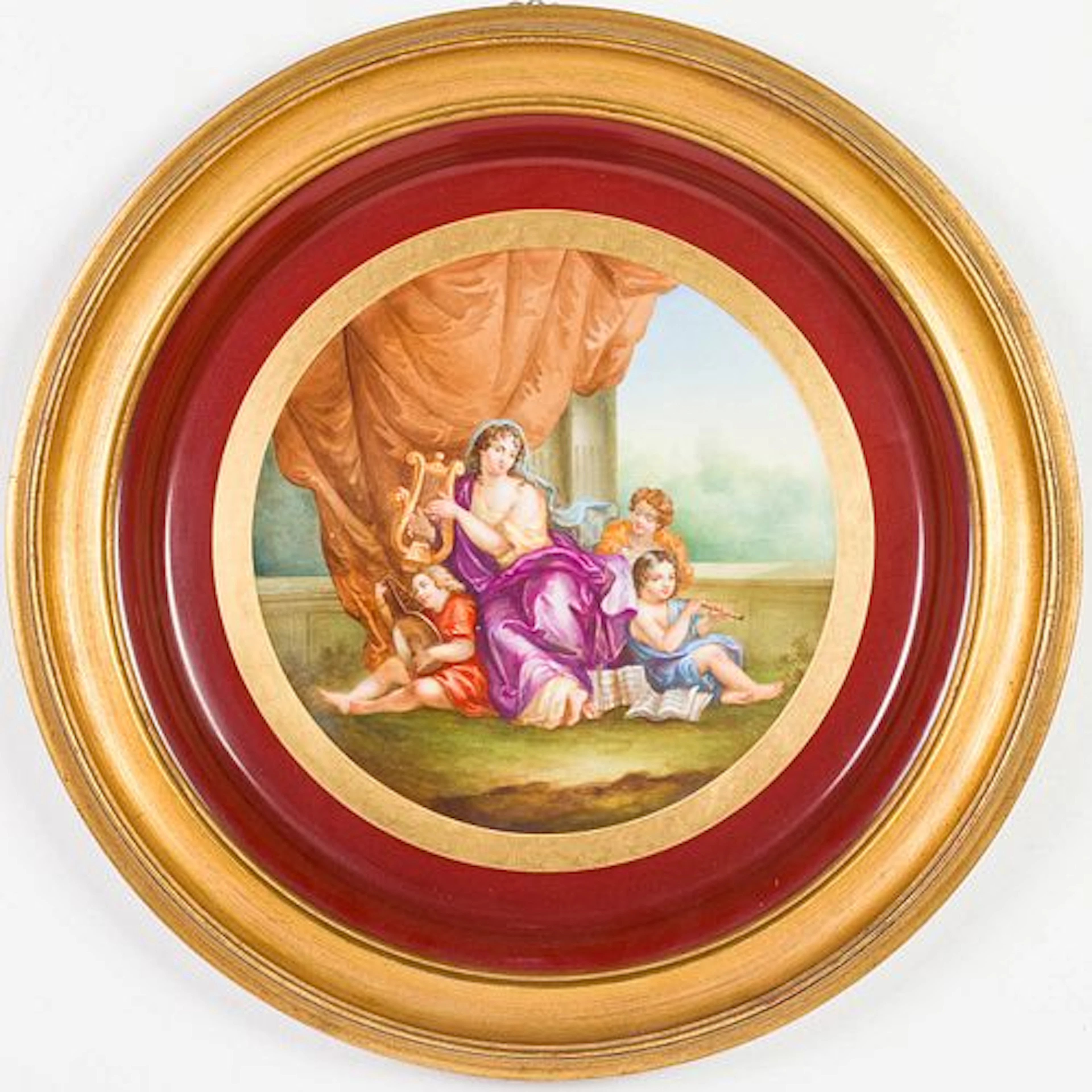 European Painted Porcelain Charger, 19th Century