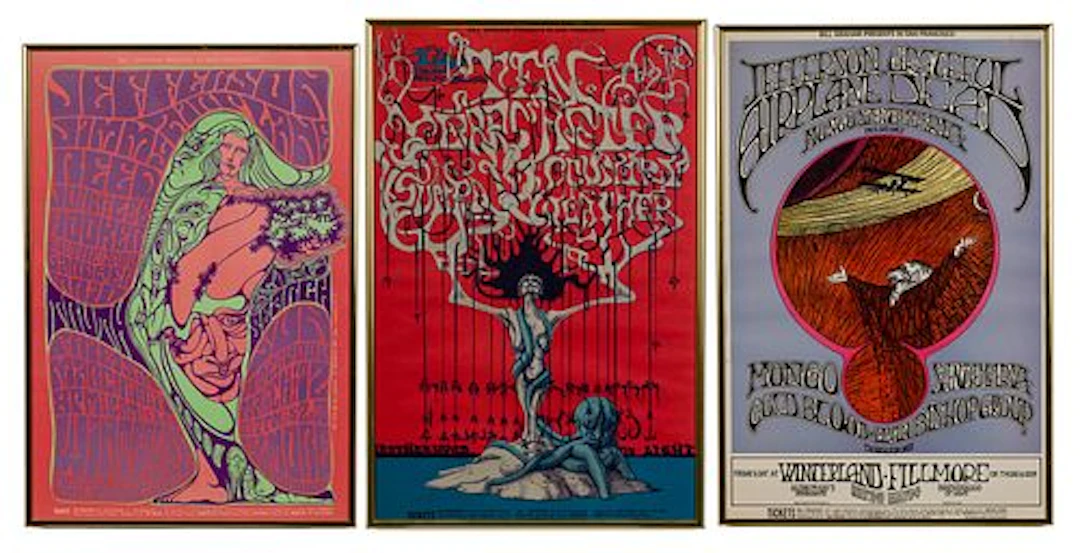 Three Fillmore Concert Posters, 1960s