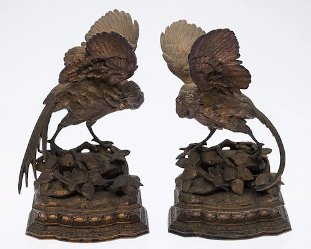 Pair of Gilt Metal Pheasants