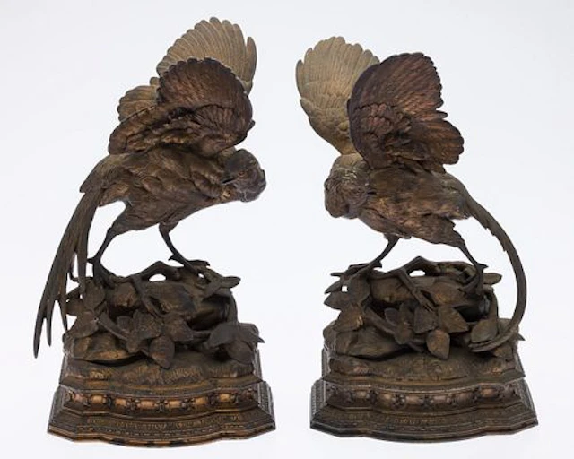 Pair of Gilt Metal Pheasants