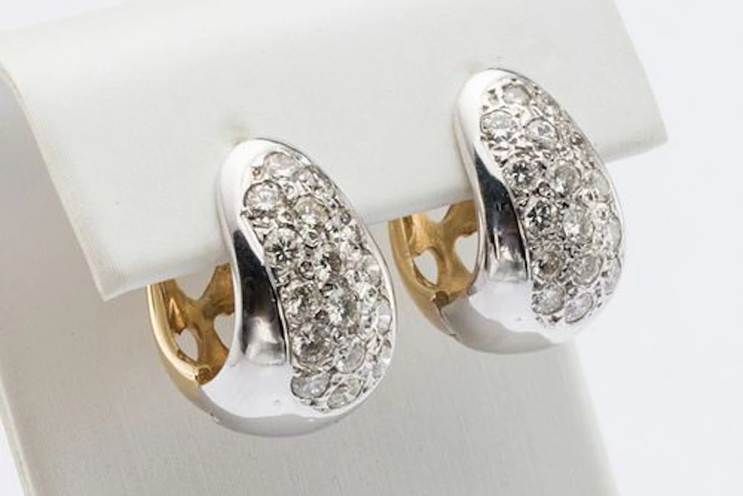 14K and Diamond Cuff Earrings
