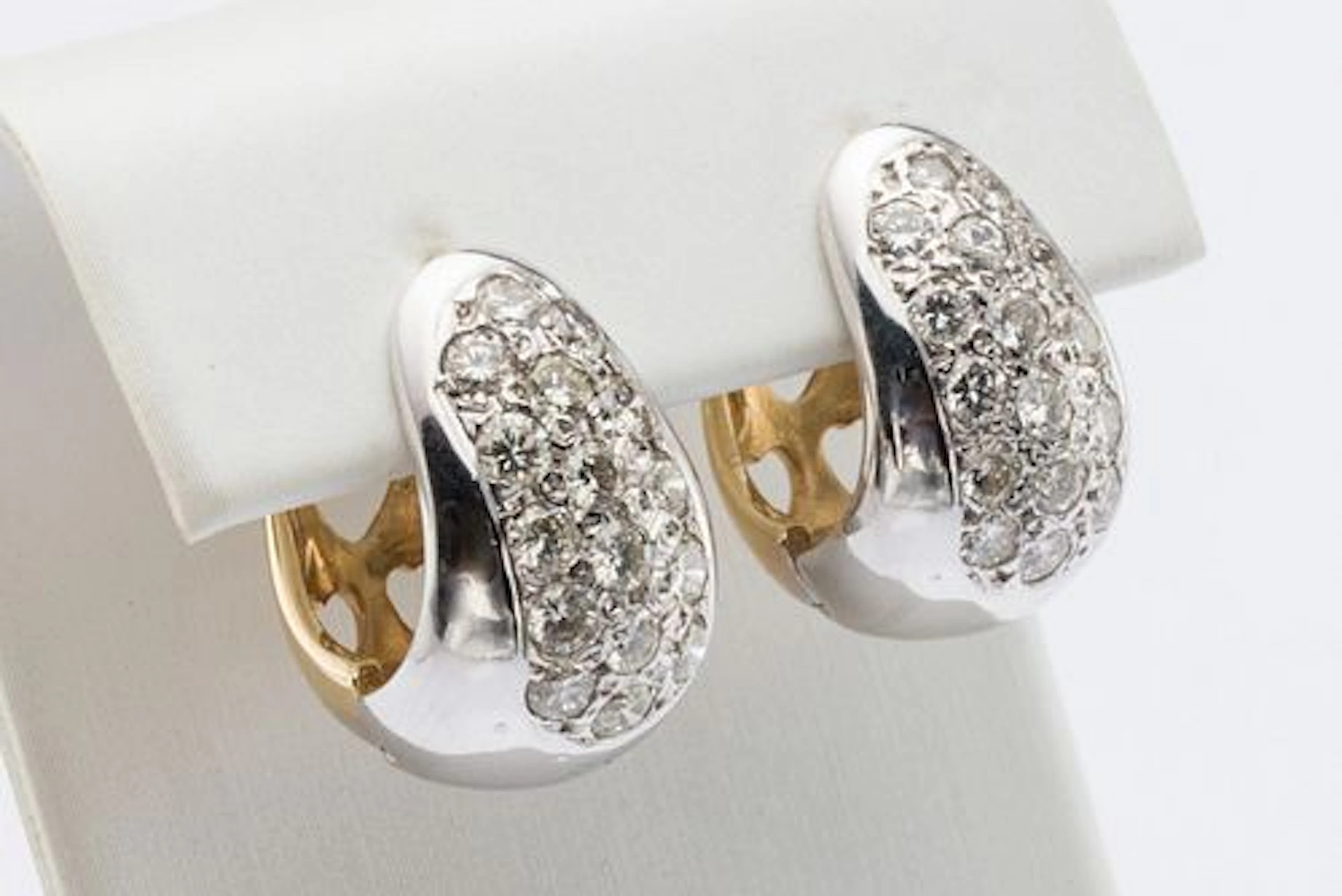14K and Diamond Cuff Earrings