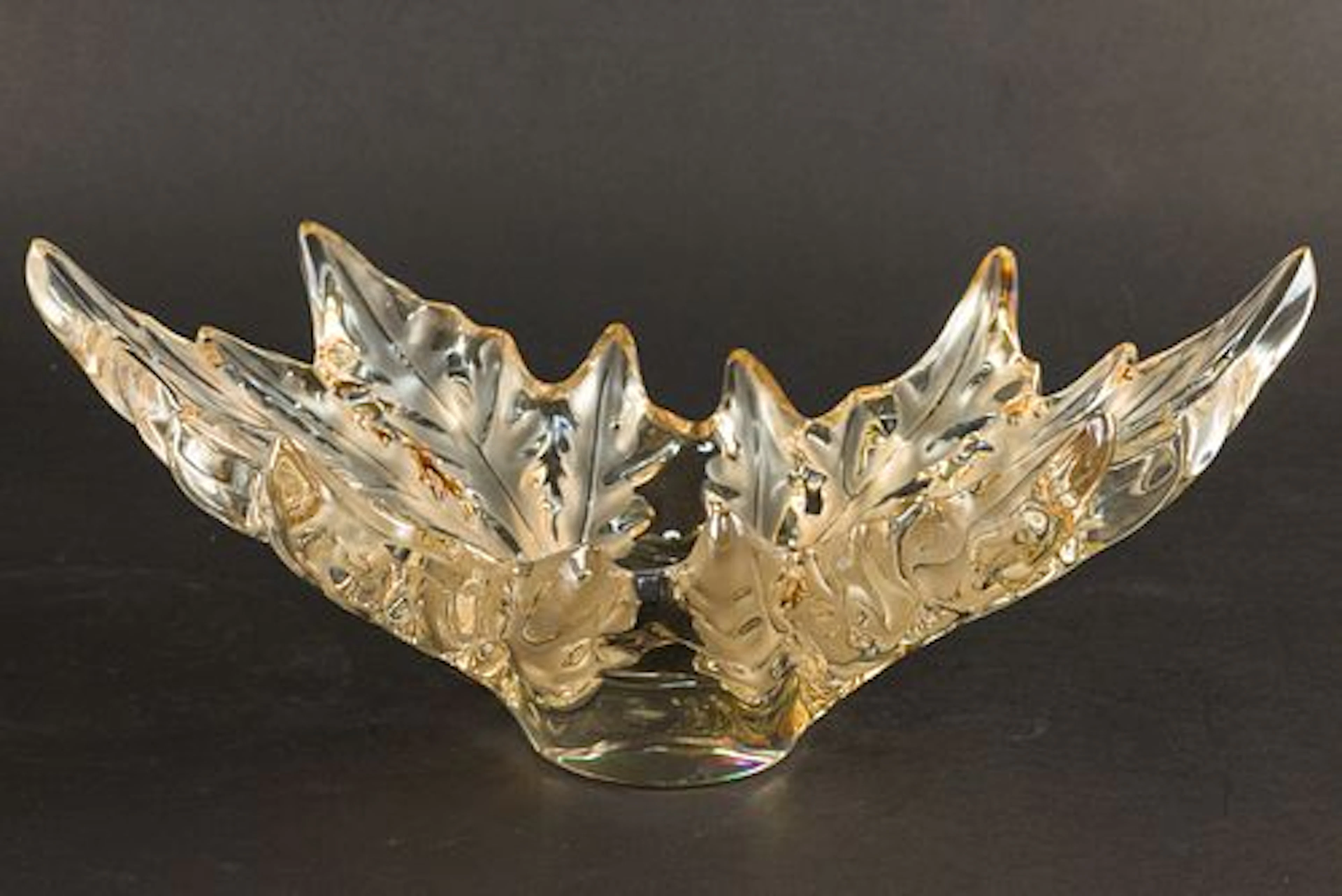 Lalique Champs -Elysees Bowl with Gold Luster