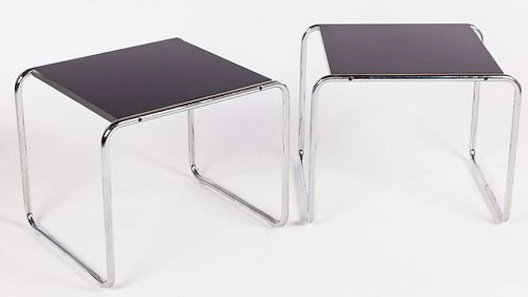 2 Marcel Breuer for Knoll Black & Chrome Side Tables