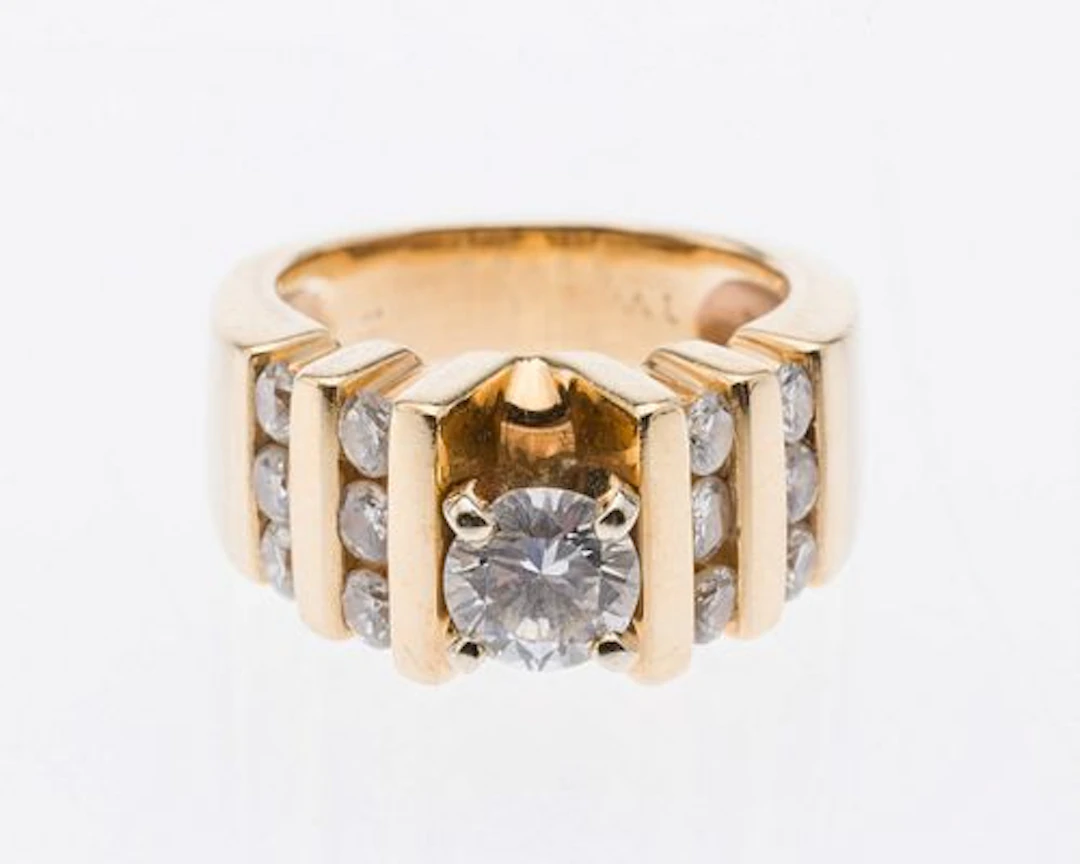 14K Gold and Diamond Engagement Ring, Size 4