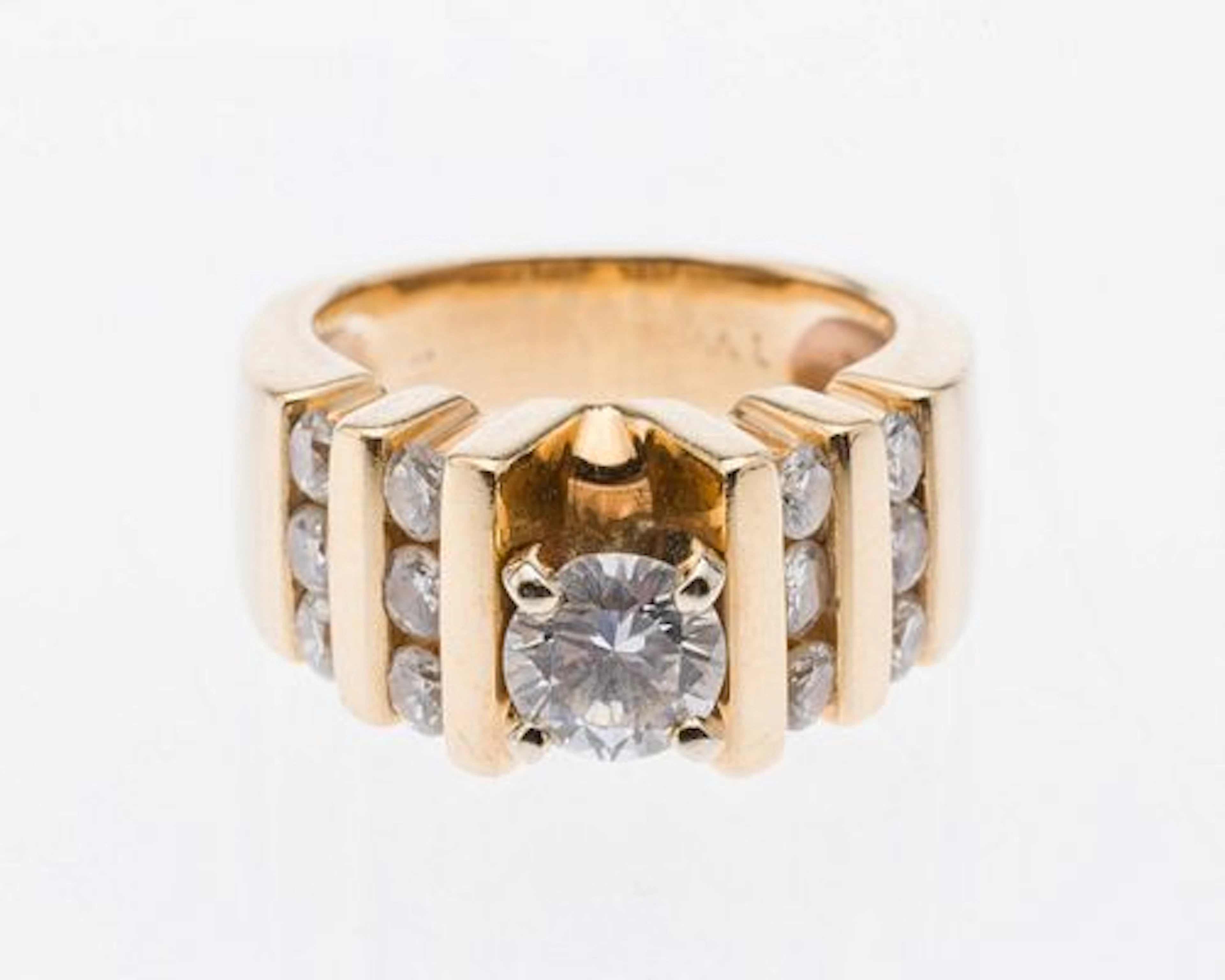 14K Gold and Diamond Engagement Ring, Size 4