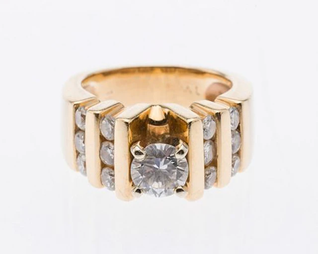 14K Gold and Diamond Engagement Ring, Size 4