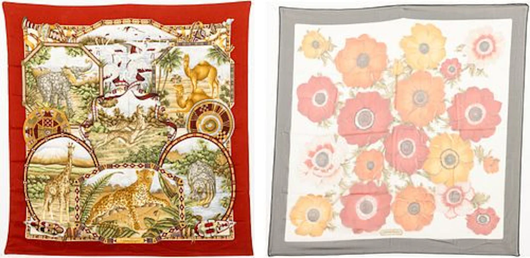2 Salvatore Ferragamo Silk Scarves