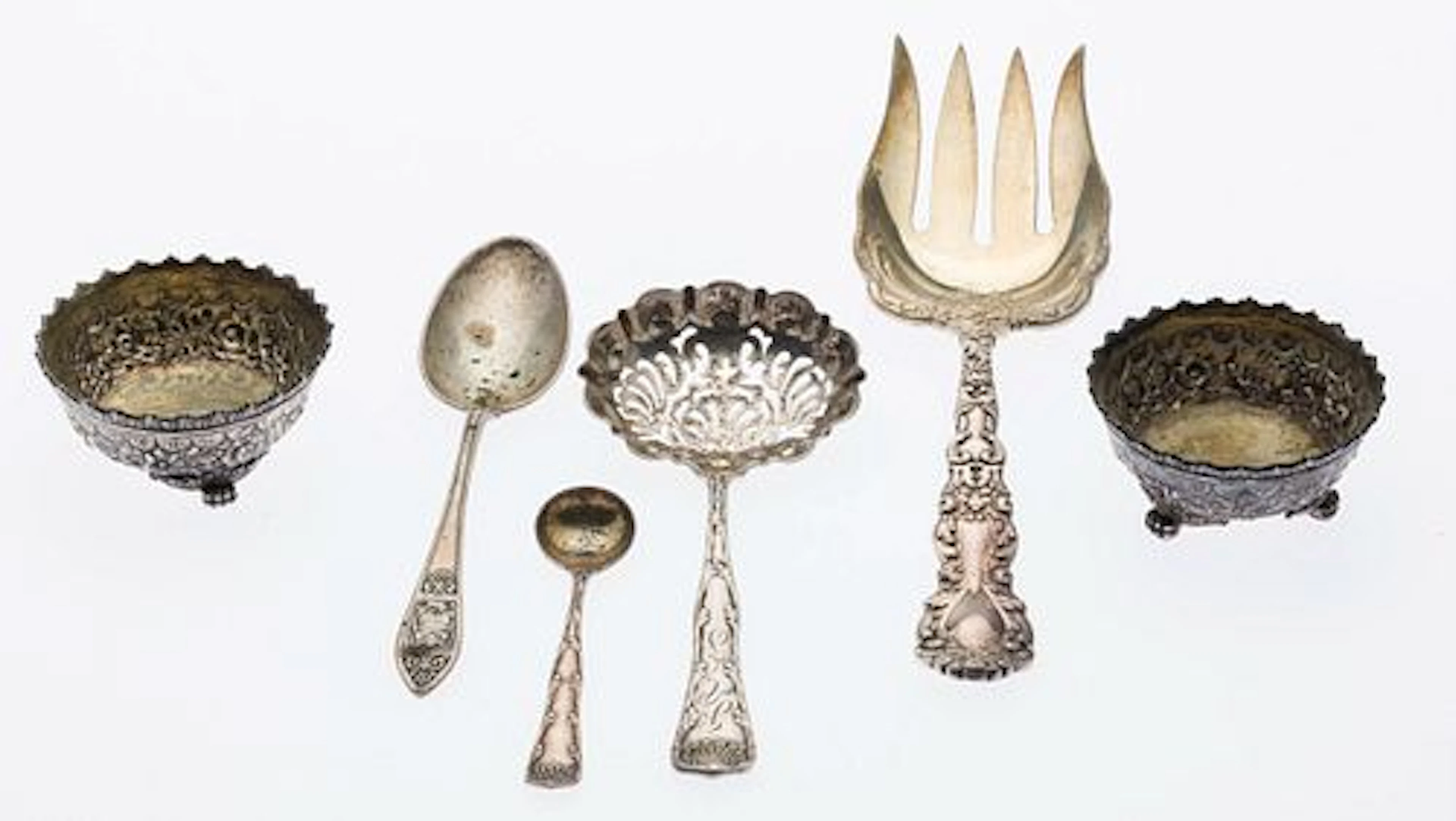 6 Sterling Silver Table Articles including Tiffany