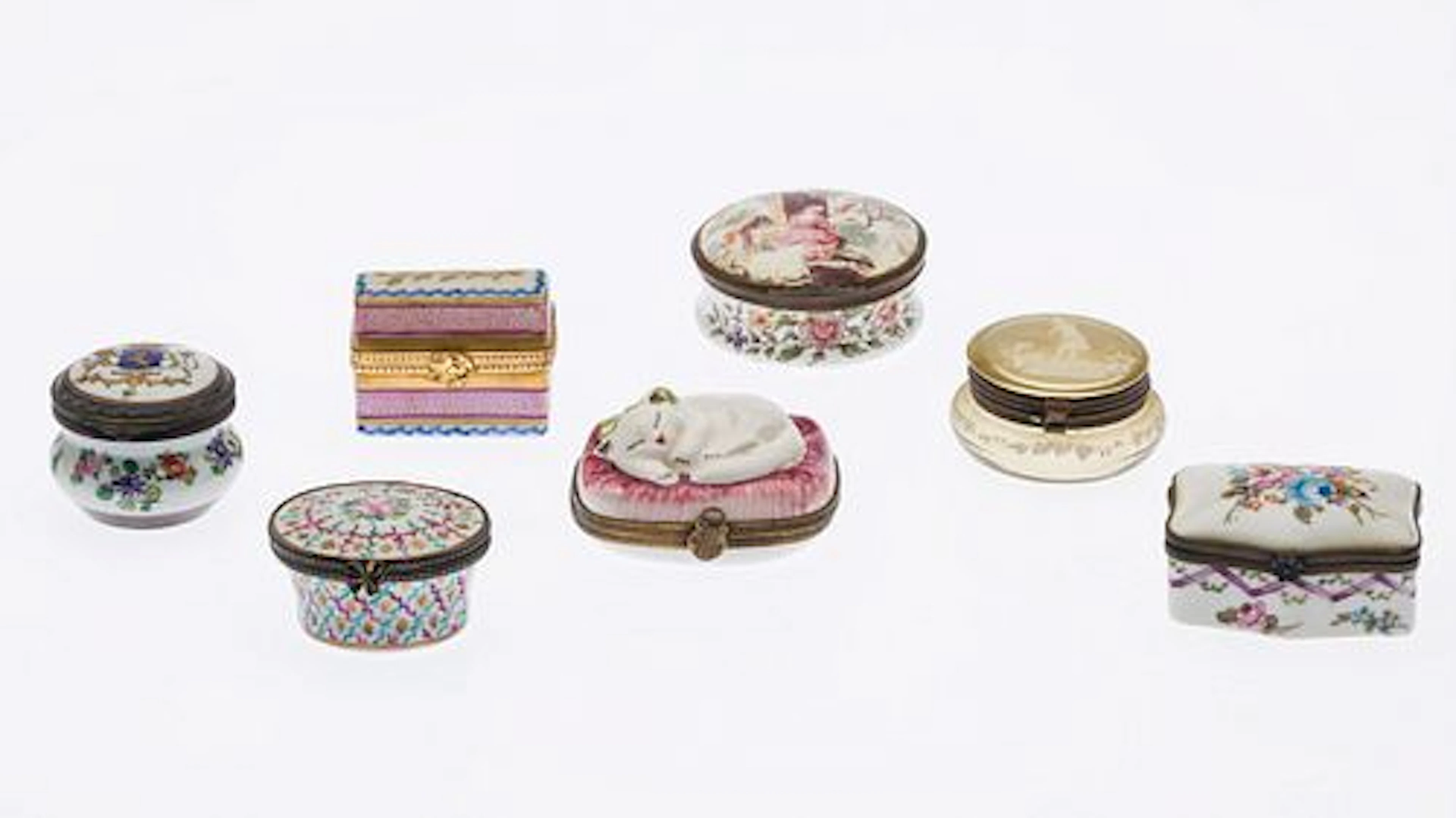7 Porcelain, Enamel and Glass Boxes