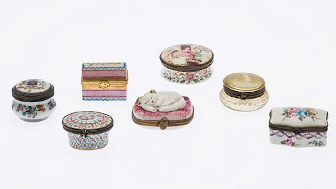 7 Porcelain, Enamel and Glass Boxes