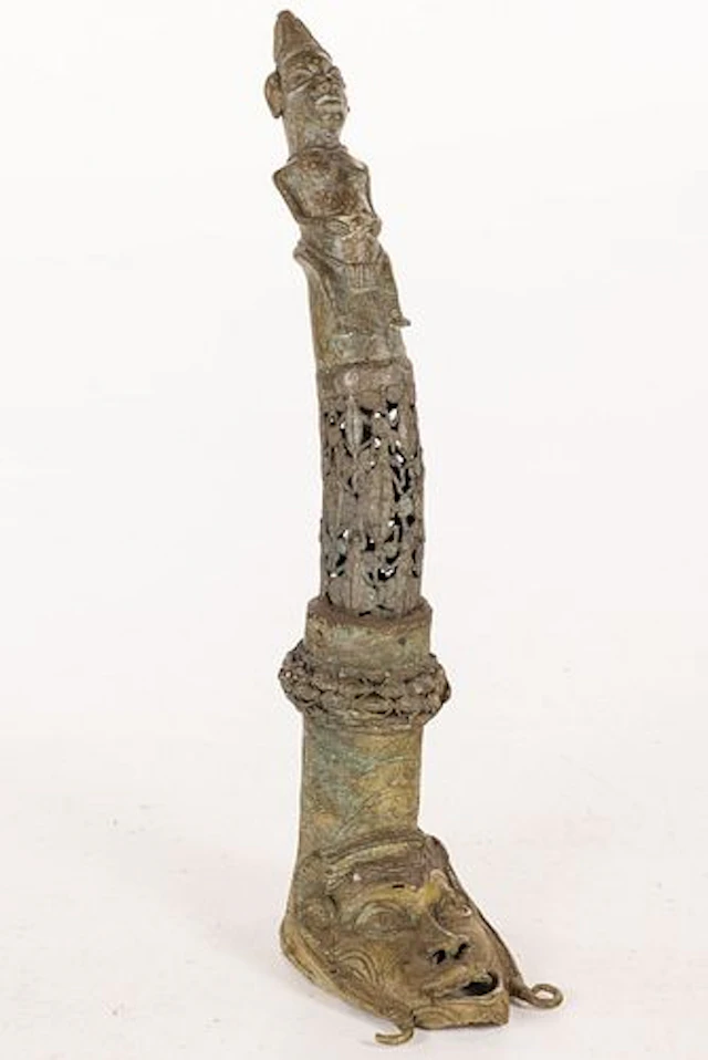 African Bronze Sculpture in the Form of a Tusk