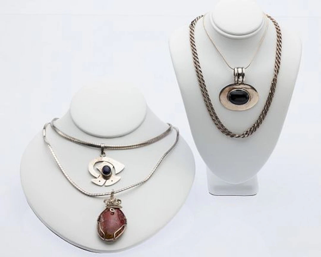 Three Mexican Sterling Necklaces & Sterling Chain