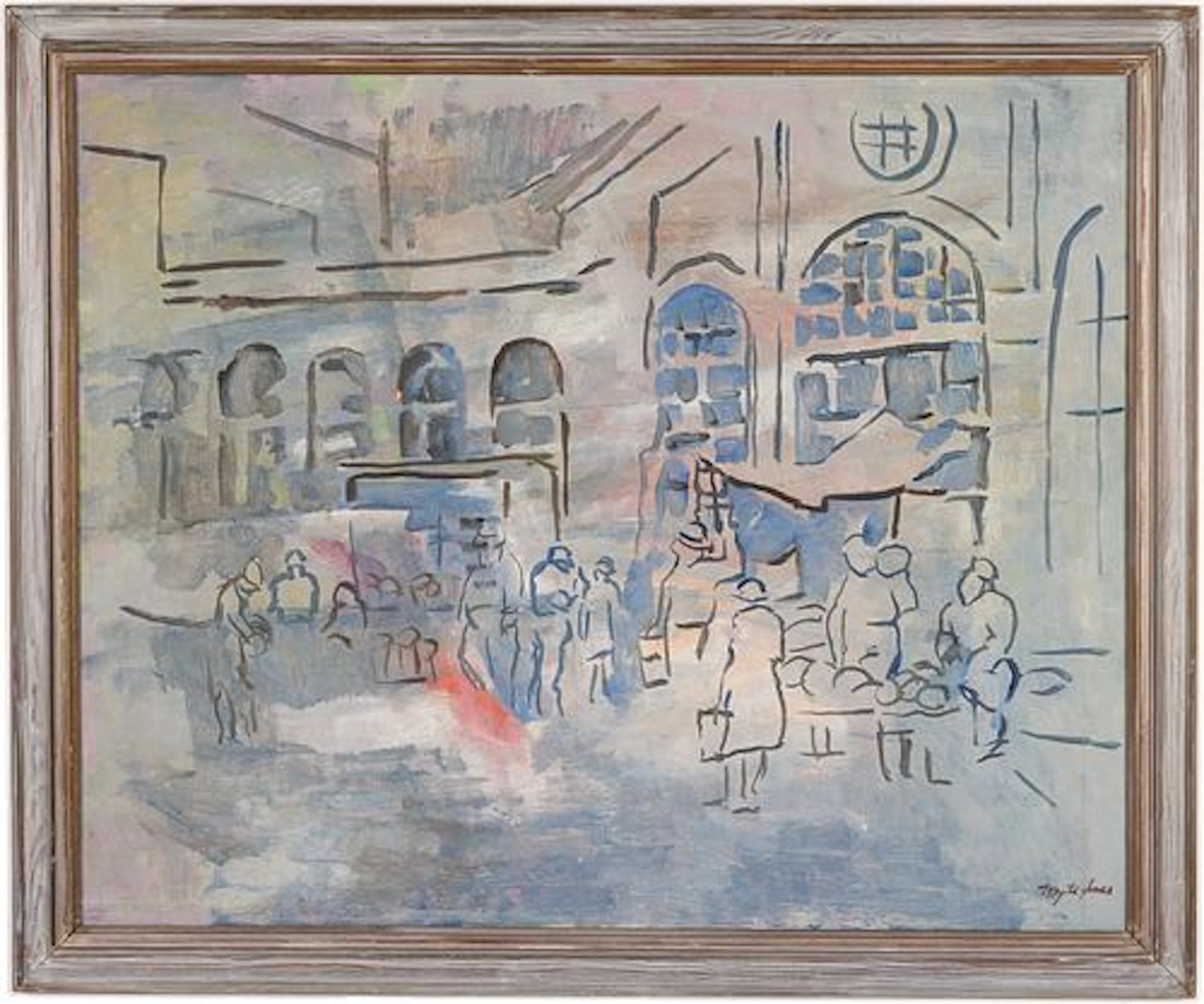 Myrtle Jones (Sav, 1913-2005), City Market, Acrylic