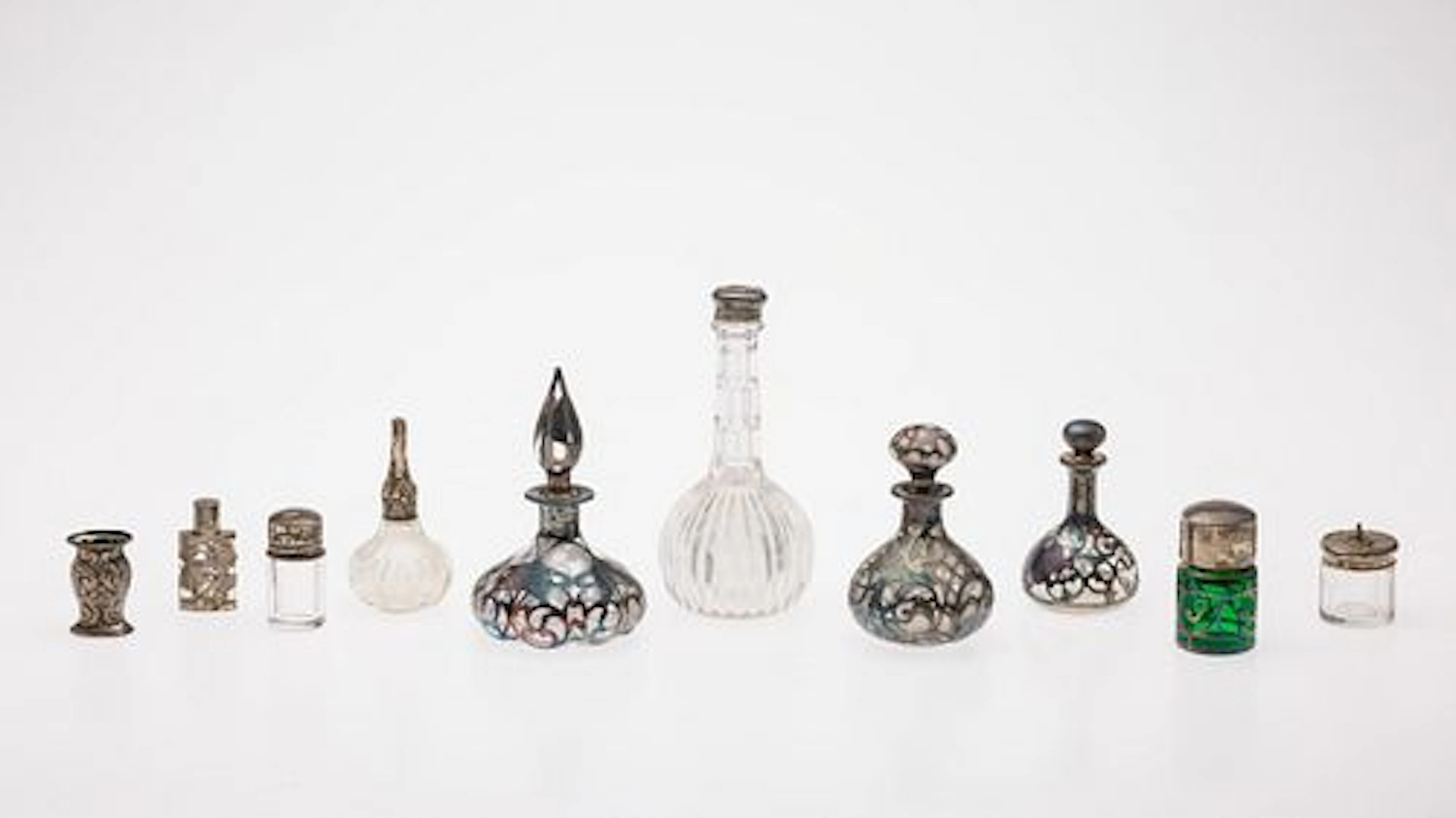10 Glass and Silver Ladies Dressing Table Articles