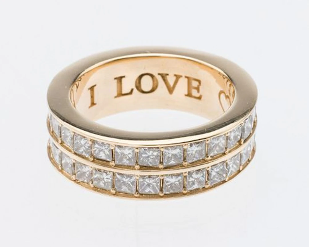 14K Double Diamond Infinity Band, Size 6.25