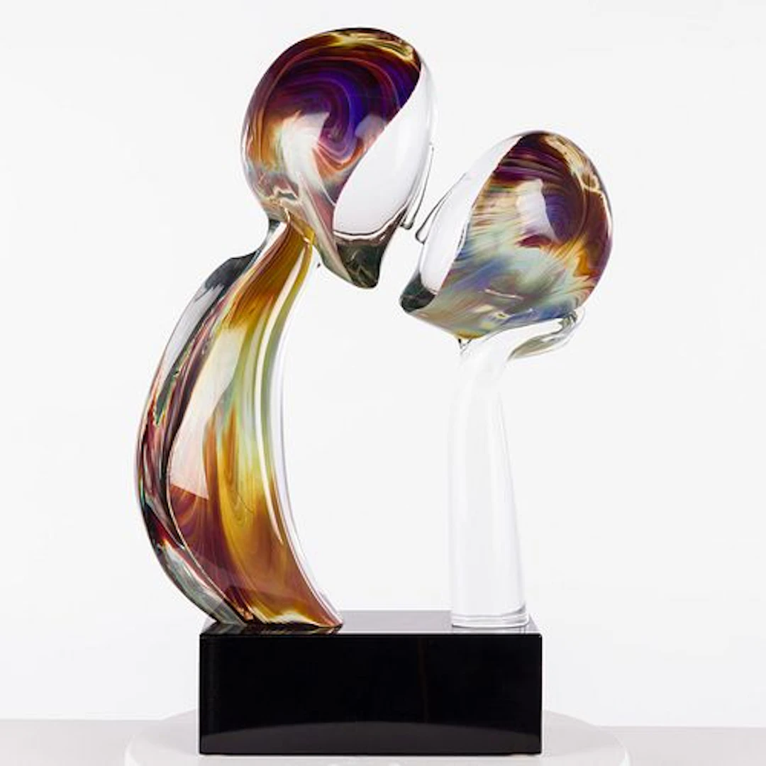 Dino Rosin (b. 1948), The Kiss, Glass Sculpture